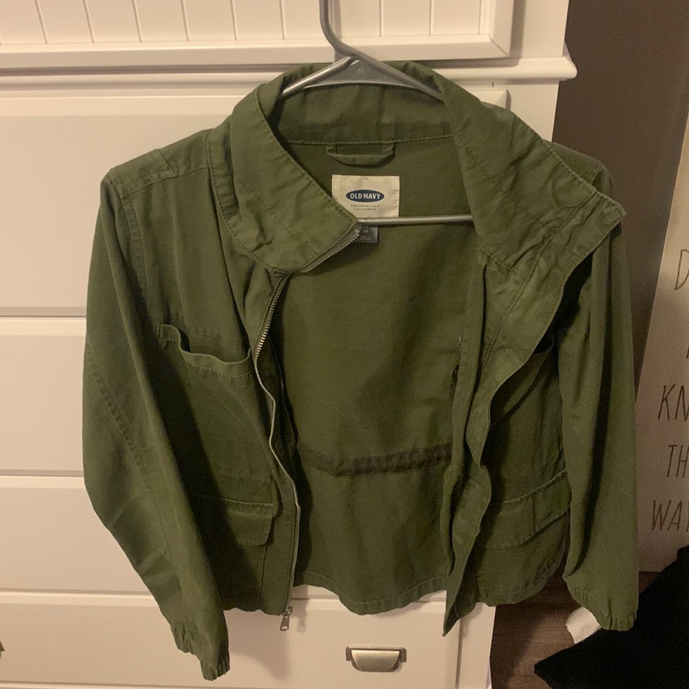 old navy army jacket, oversized